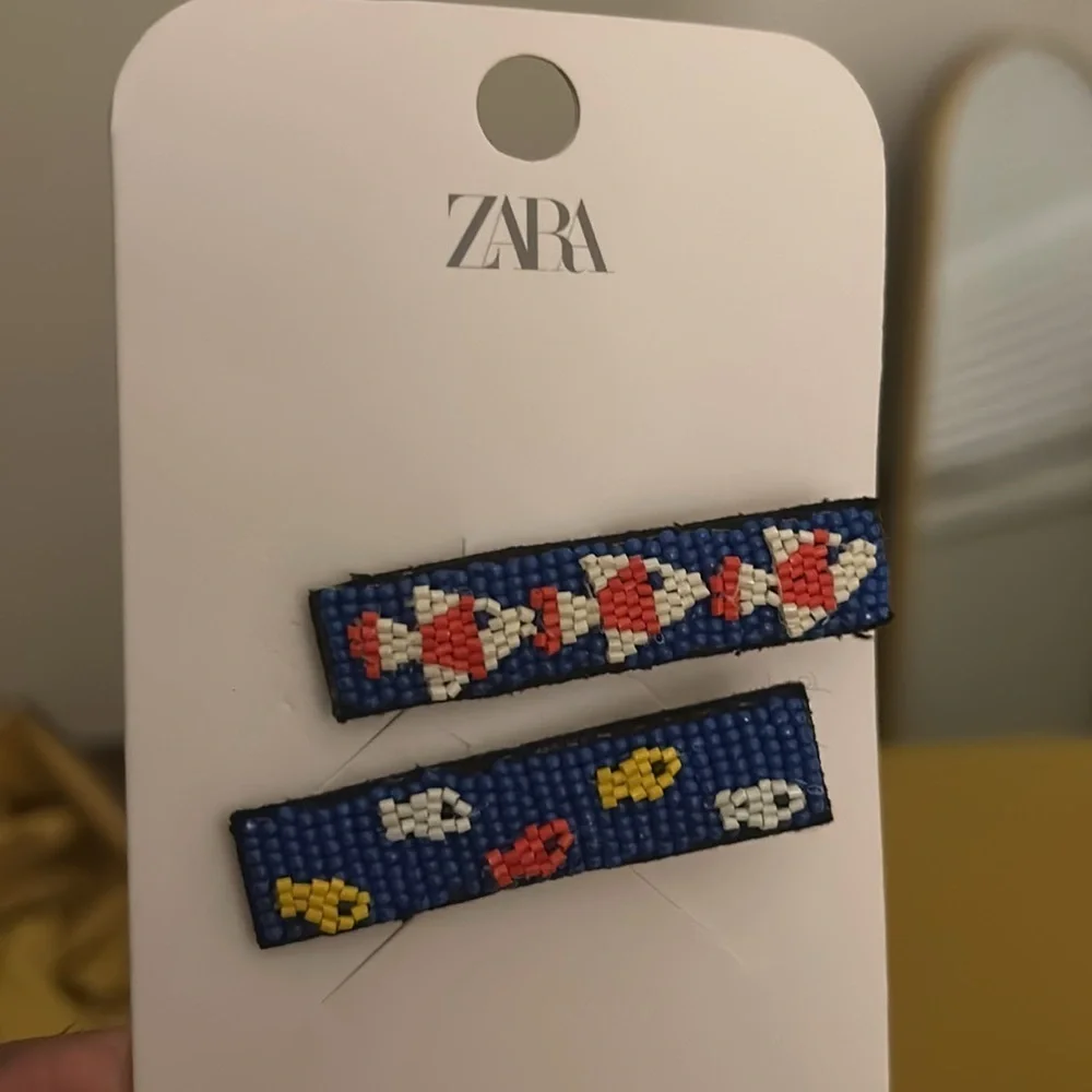ZARA hair accessories beaded barrettes fish NWT 2pcs 🐠🐠